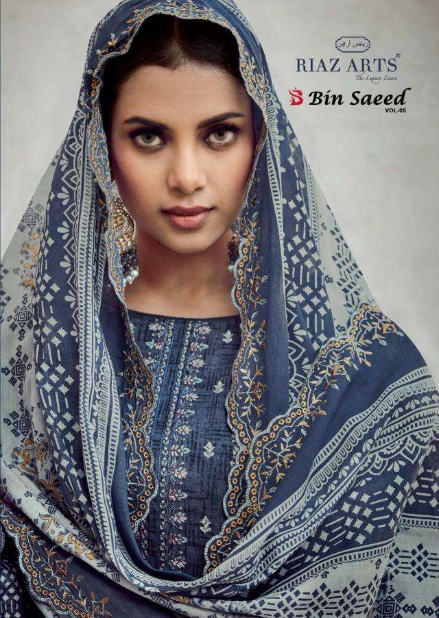 Riaz artz bin saeed vol 5 series 5001-5006 cotton wholesale suit