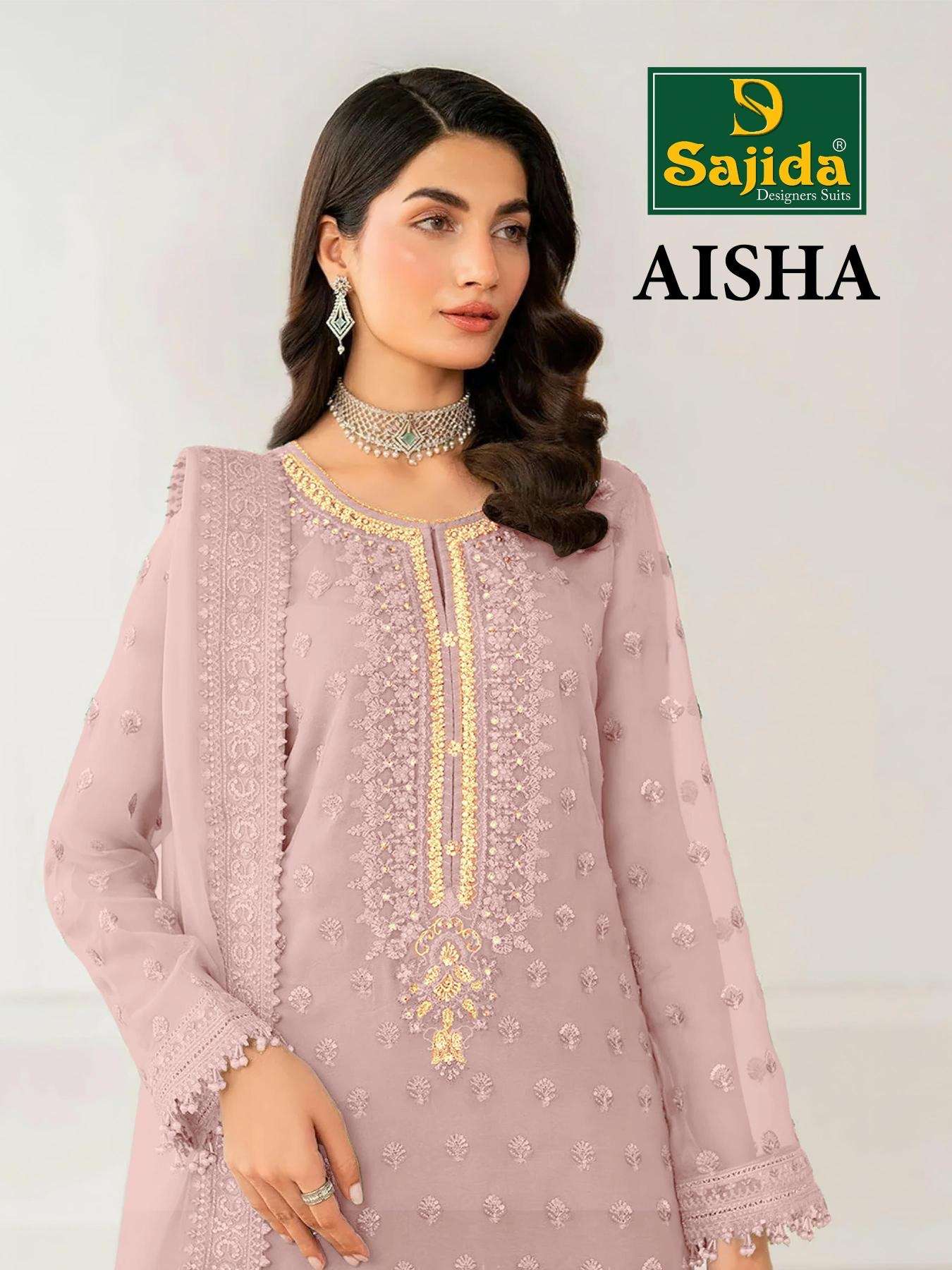 Sajida aaisha 1015 organza wholesale pakistani suit