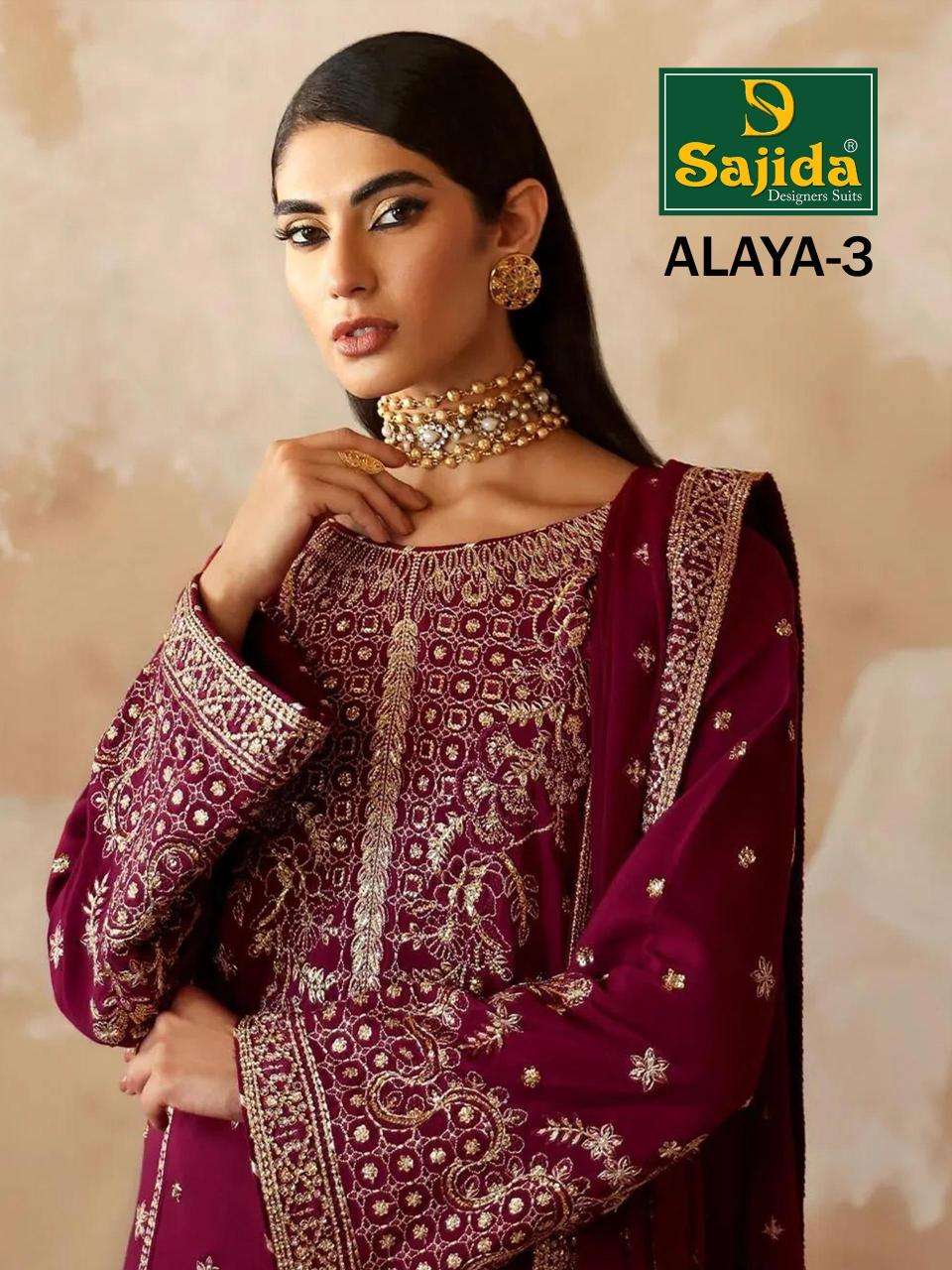 sajida alaya vol 3 series 1027-1029 GEORGETTE wholesale suit 