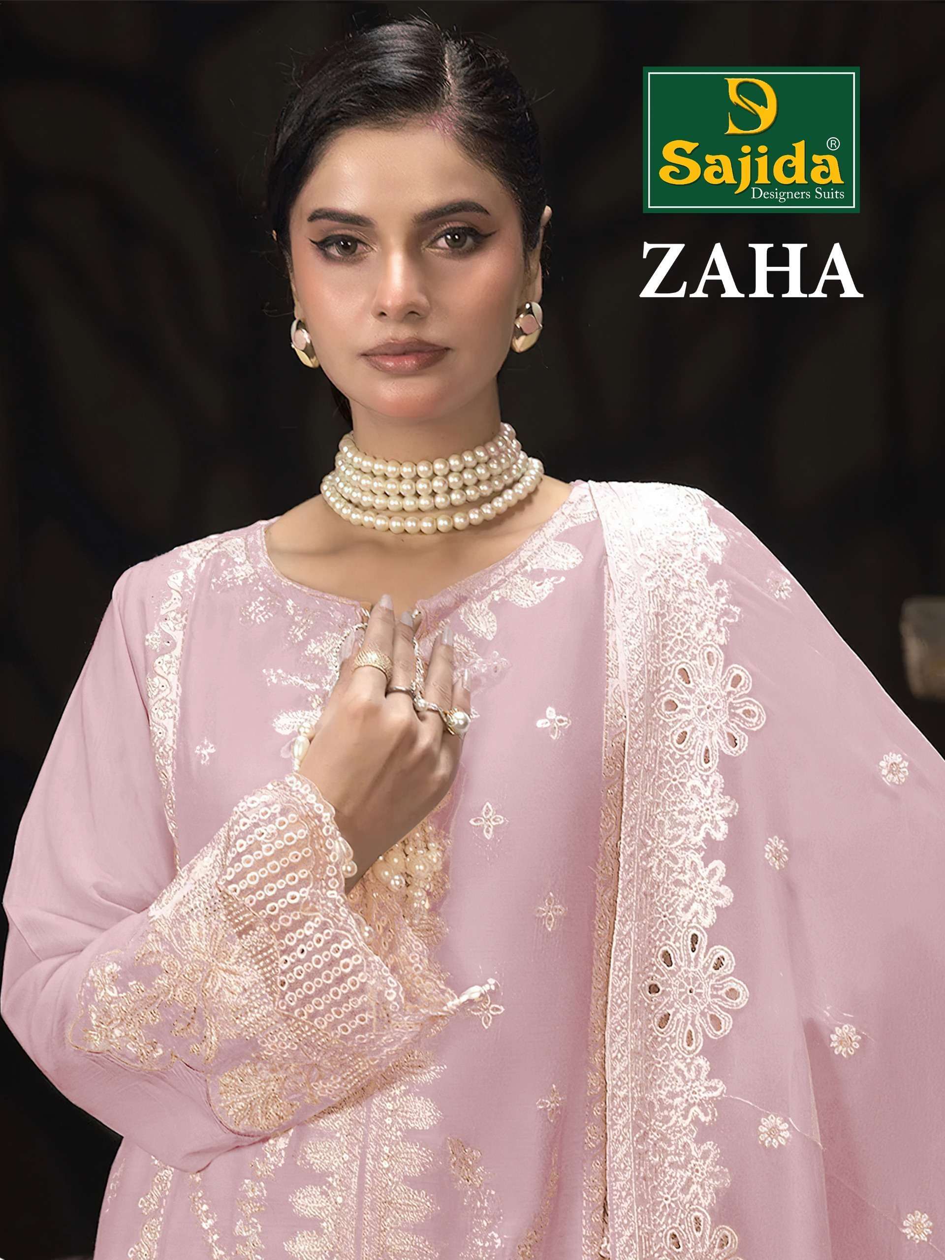 Sajida zaha organza wholesale pakistani suit