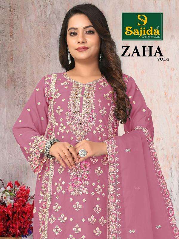 sajida zaha vol 2 series 1023 organza wholesale suit