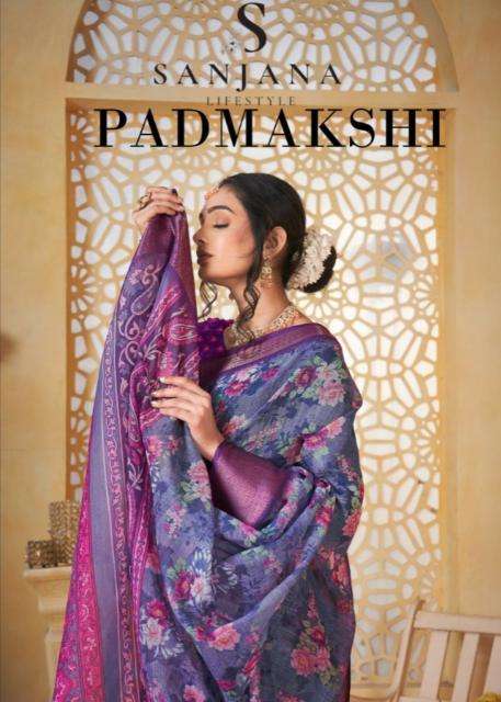 sanjana padmakshi series 9741 Pure Linen wholesale saree