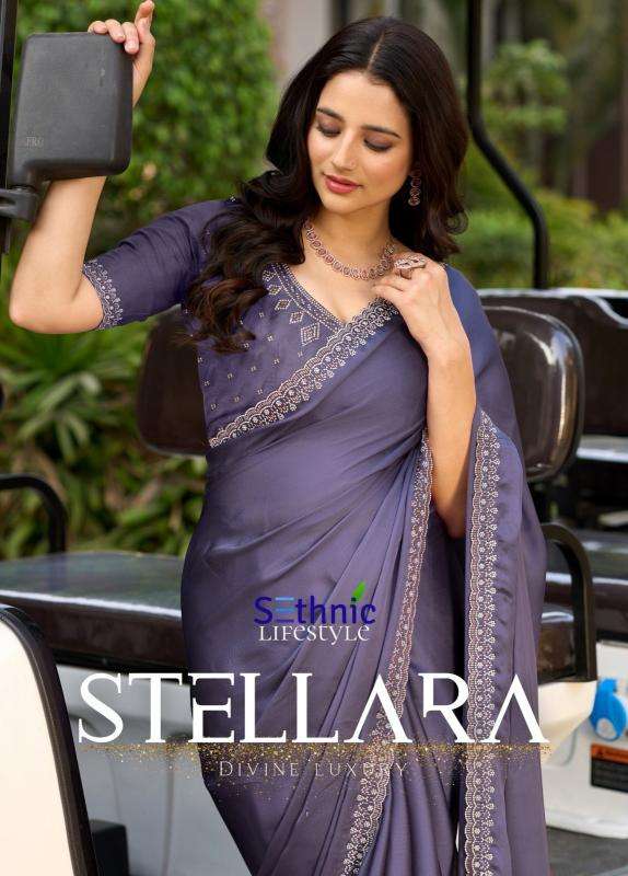 sethnic lifestyle stellara series 73001-73005 satin chiffon wholesale saree