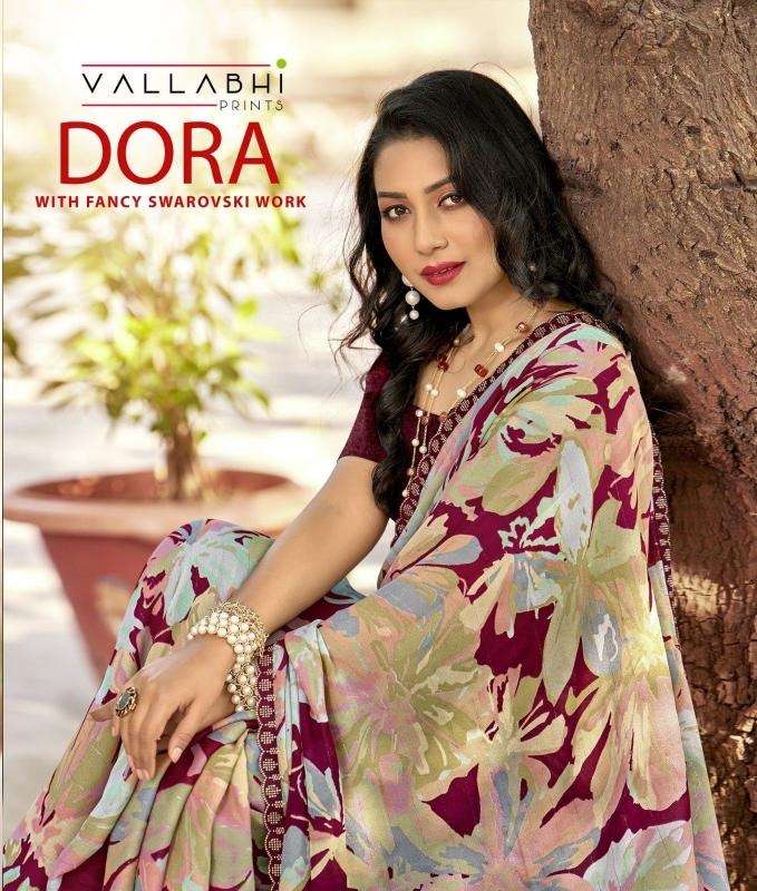 Vallabhi prints dora series 32261-32266 georgette wholesale saree