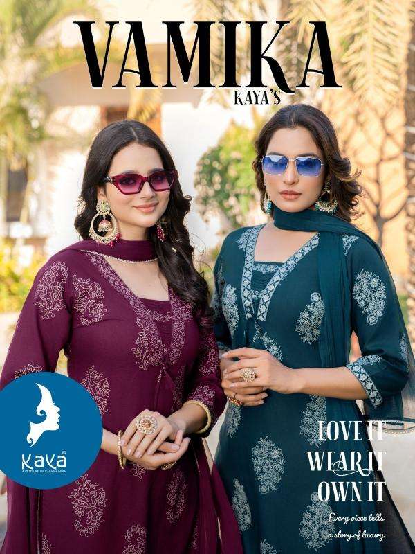 Vamika kaya series 01-06 fancy rayon wholesale suit