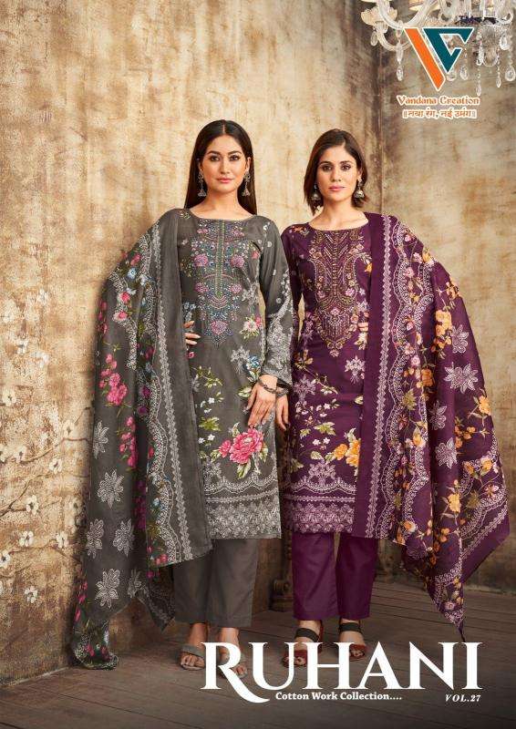 Vandana ruhani vol 27 series 2701-2708 cotton wholesale suit