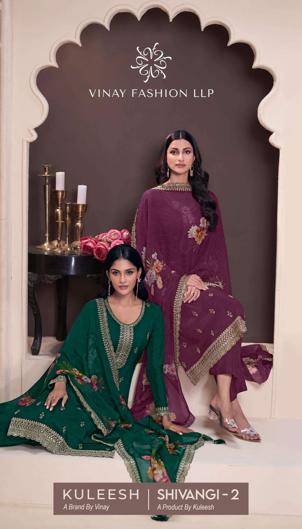 Vinay kuleesh shivangi vol 2 series 73861-73864 moonga silk wholesale suit