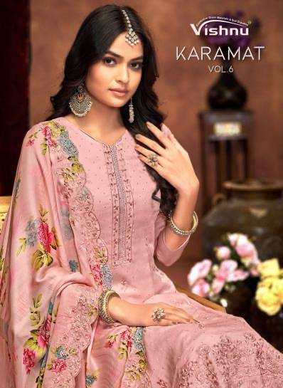 Vishnu karamat vol 6 series 10001-10010 silk georgette wholesale suit