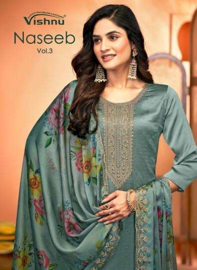 Vishnu naseeb vol 3 series 18001-18008 rangoli silk wholesale suit