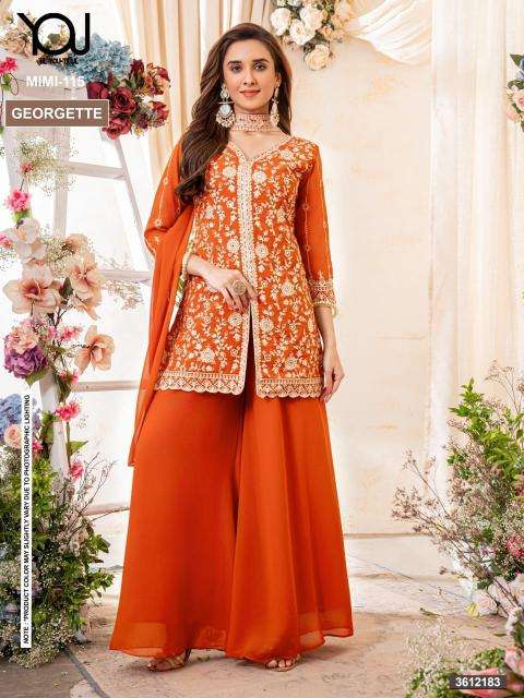 wanna mimi GEORGETTE Readymade fancy designer 3 piece concept 