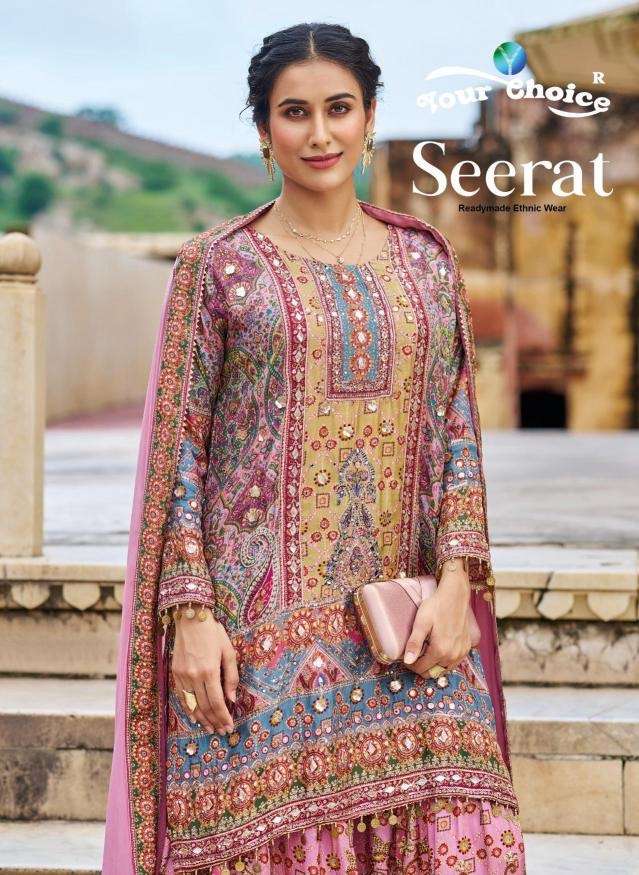 Your choice seerat series 1001-1002 chinon sharara suit