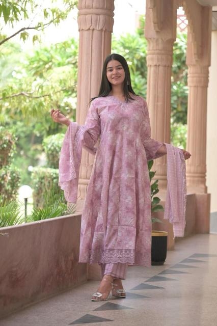 heritage anarkali Cotton Print wholesale suit