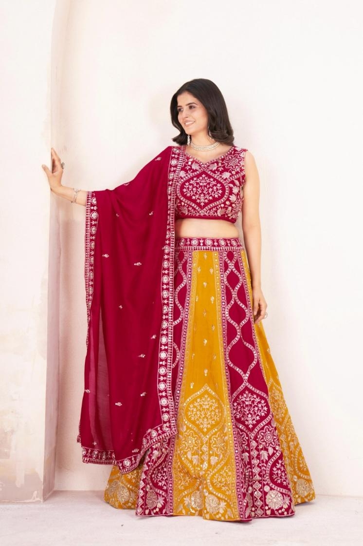 5104 vichitra silk festival special stitch lehenga unstitch blouse