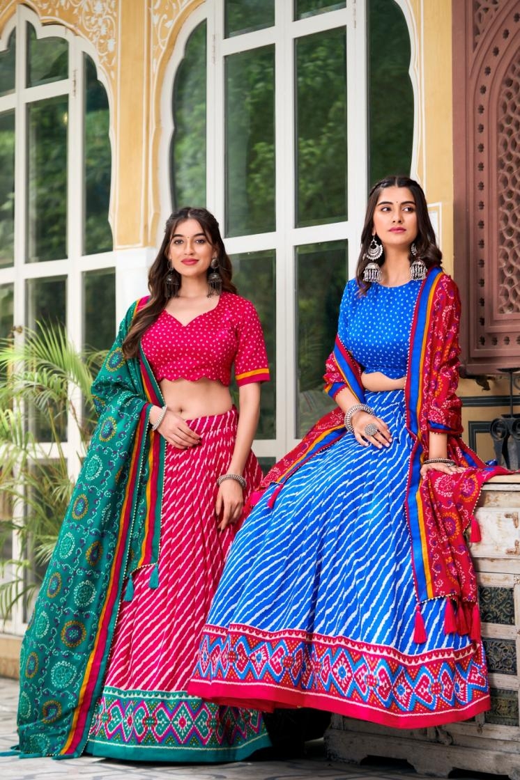 aadvika lnb1224 tussar silk patola print stitch lehenga unstitch choli supplier