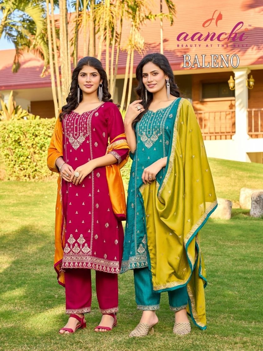 aanchi baleno vichitra silk wholesale suit 