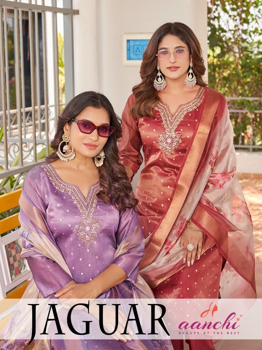 aanchi jaguar shimmer jacquard wholesale suit 
