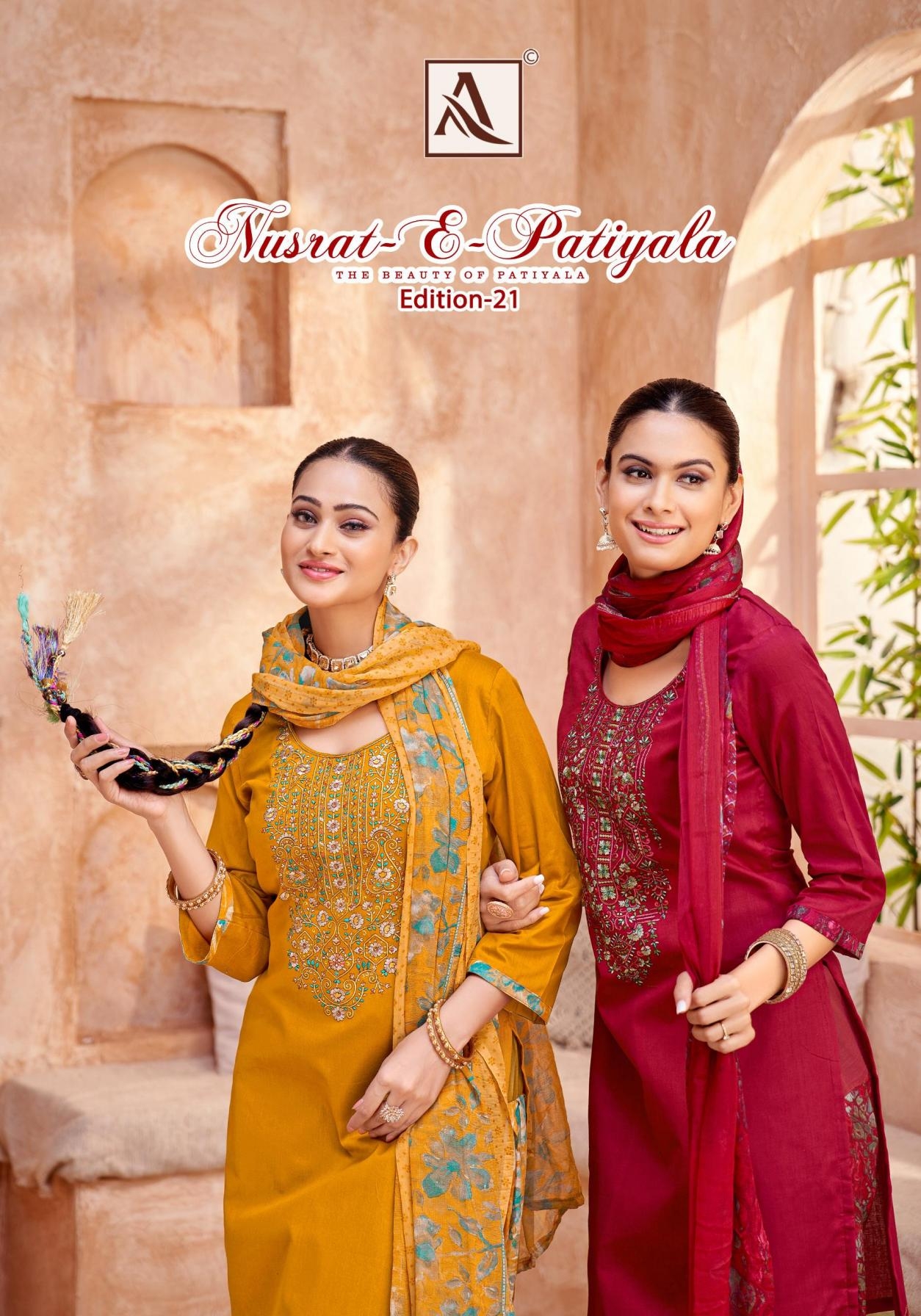 alok suits nusrat e patiyala vol 21 series 198981701-198981708 Pure Zam Dyed wholesale suit