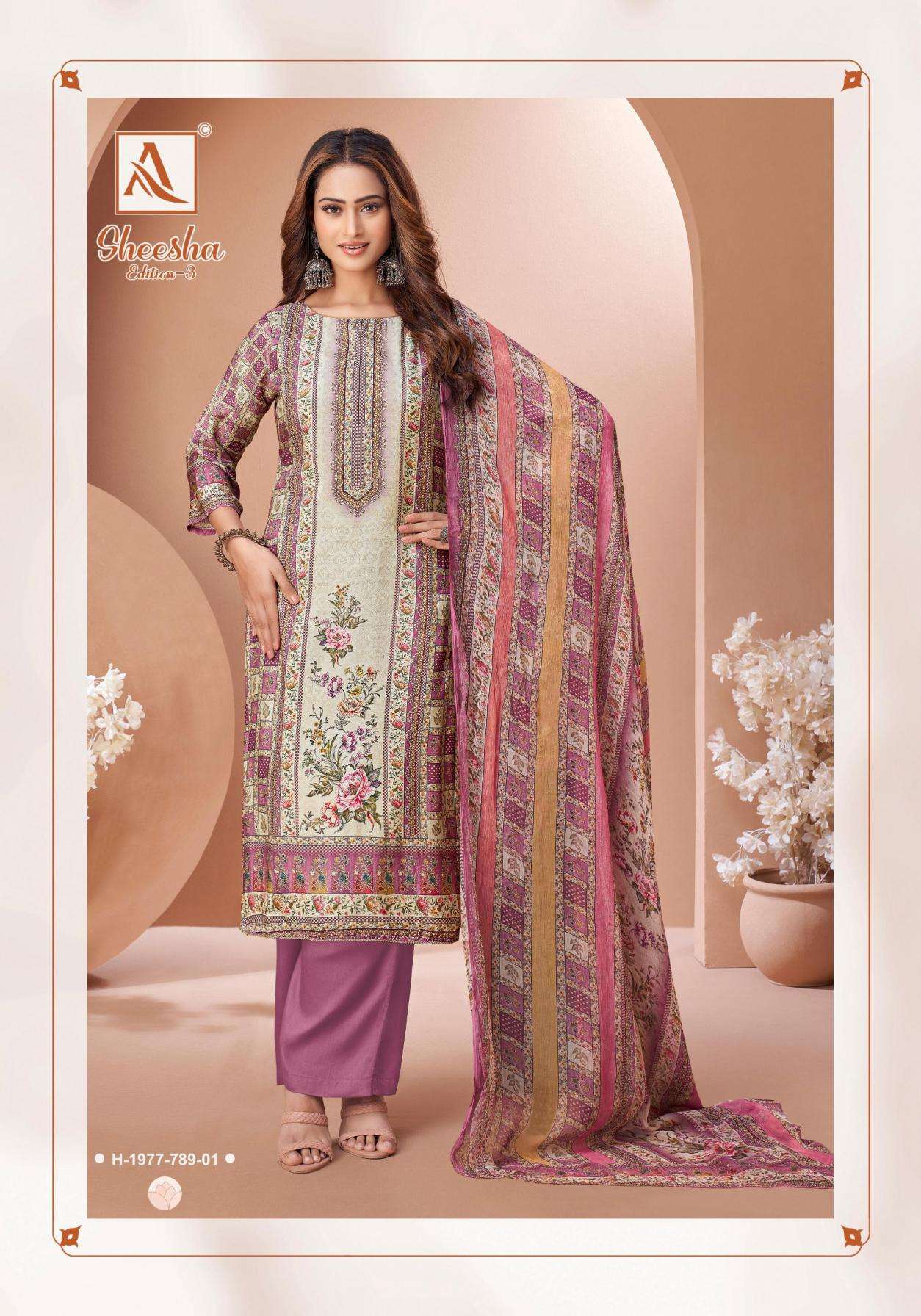 alok suits sheesha vol 3 series 197778901-197778904 VISCOSE MUSLIN wholesale suit