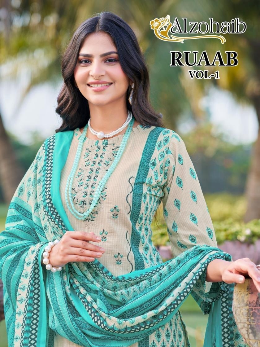 alzohaib ruaab vol 1 cotton wholesale suit
