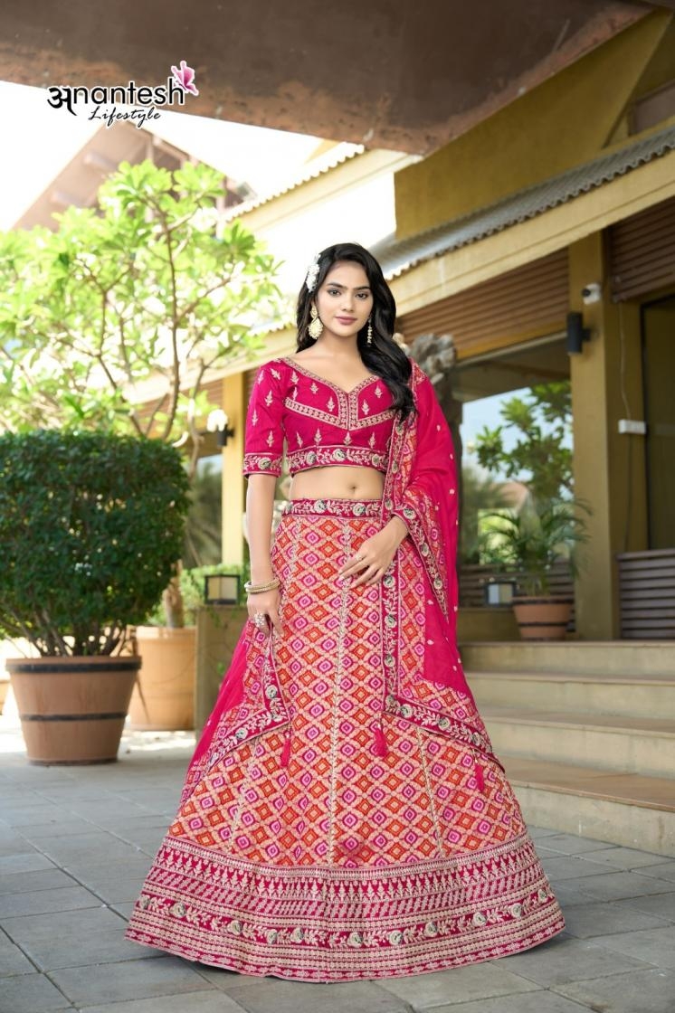 anantesh lifestyle 5041 pure viscous fabric with jacquard weaving finishing work lehenga