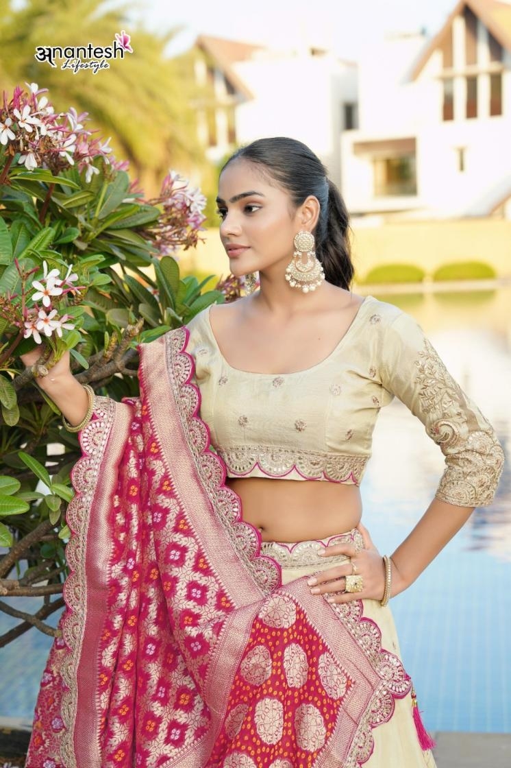 anantesh lifestyle 5042 cosmos viscose semi stitch lehenga for bridal
