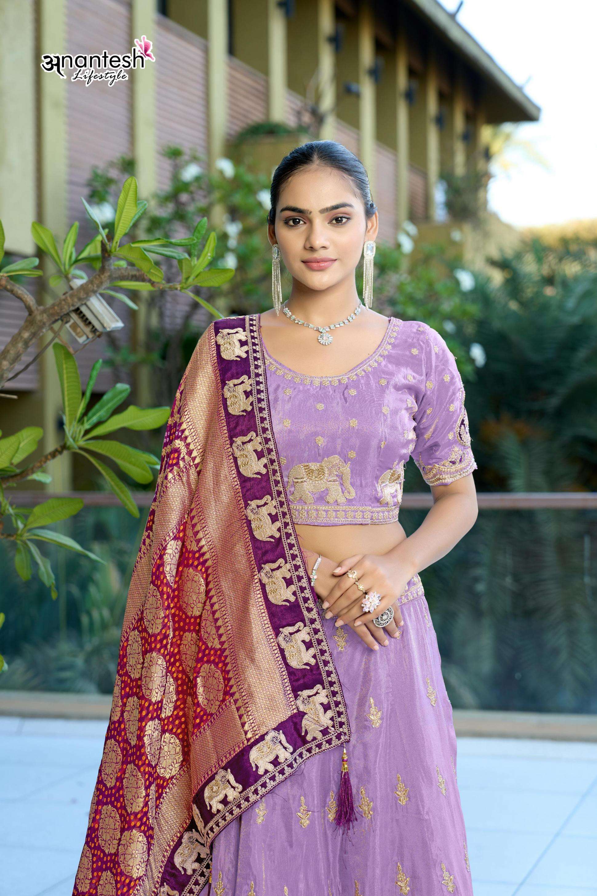 anantesh lifestyle 5046 cosmos viscose semi stitch stylish lehenga blouse with dupatta