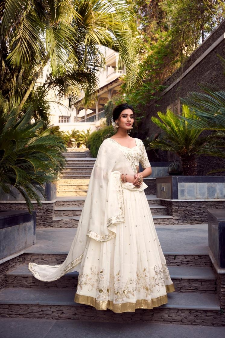 arisa lnb1422 silver glosy festive stitch lehenga unstitch choli online