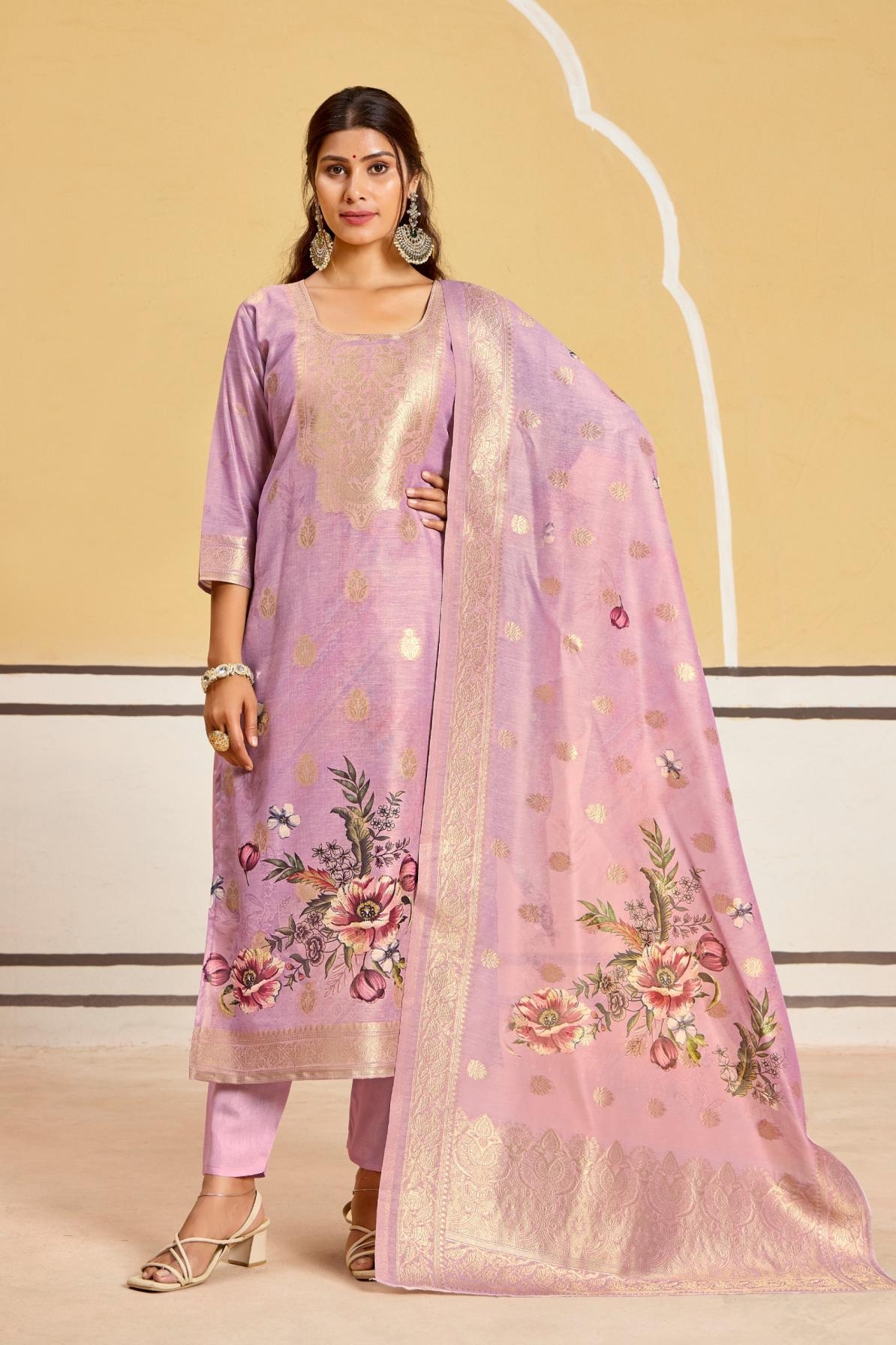 artriddh series 1001-1007 banarasi jacquard wholesale suit 