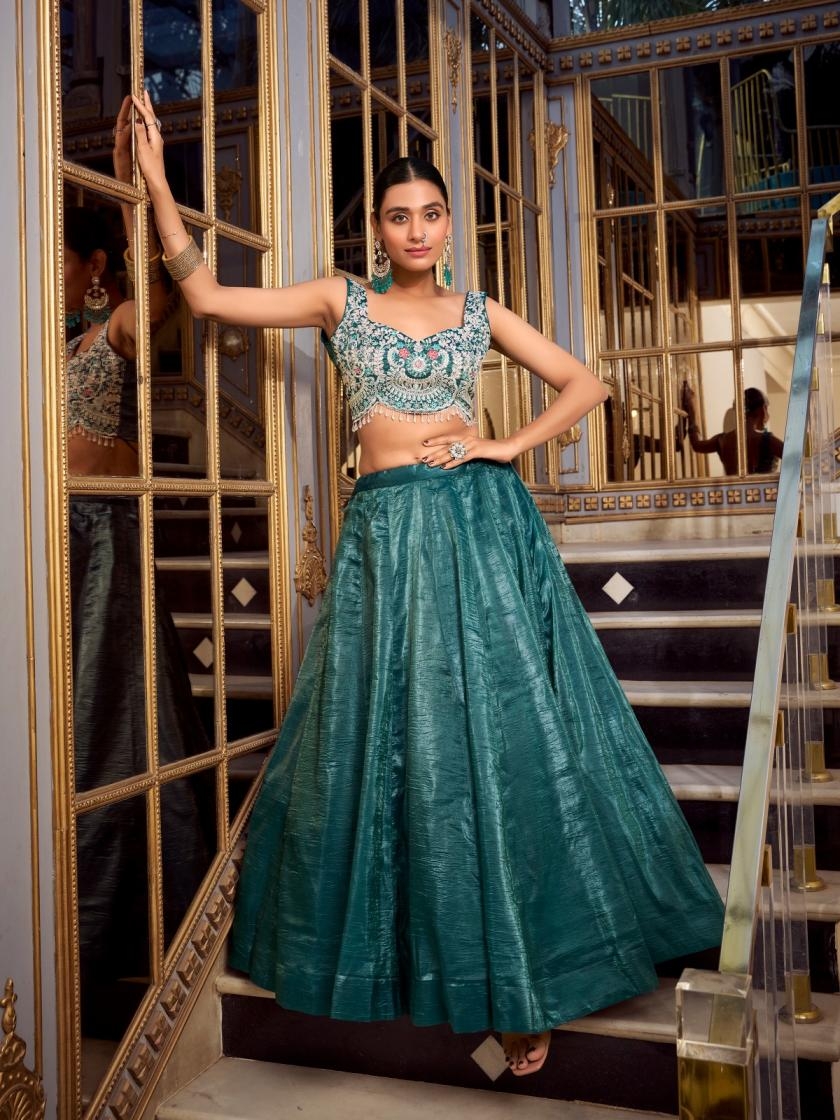 ayra lnb1433 gold crush classic stitch lehenga unstitch blouse online