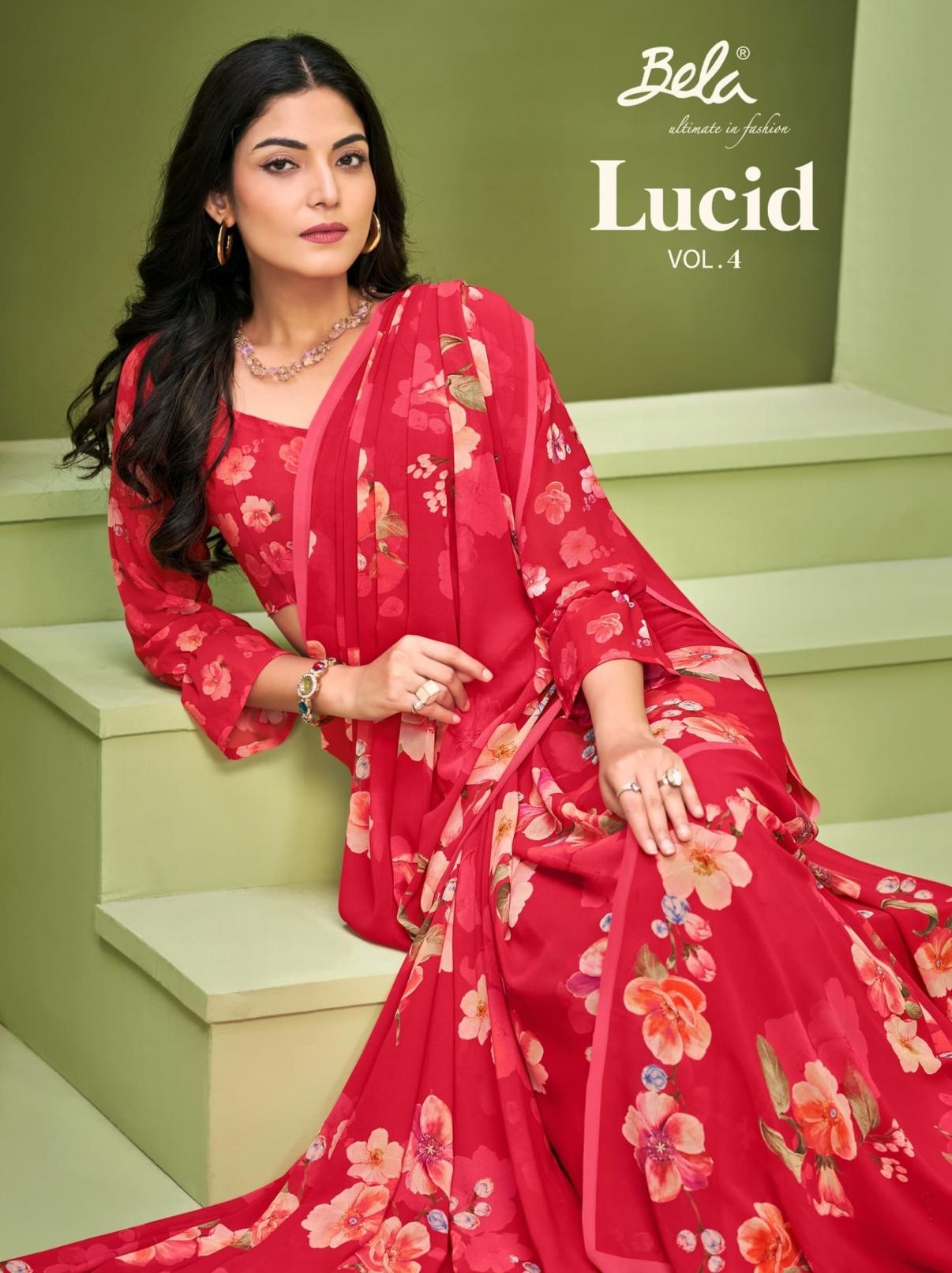 bela lucid vol 4 series 27000-27011 digital printed weight less saree