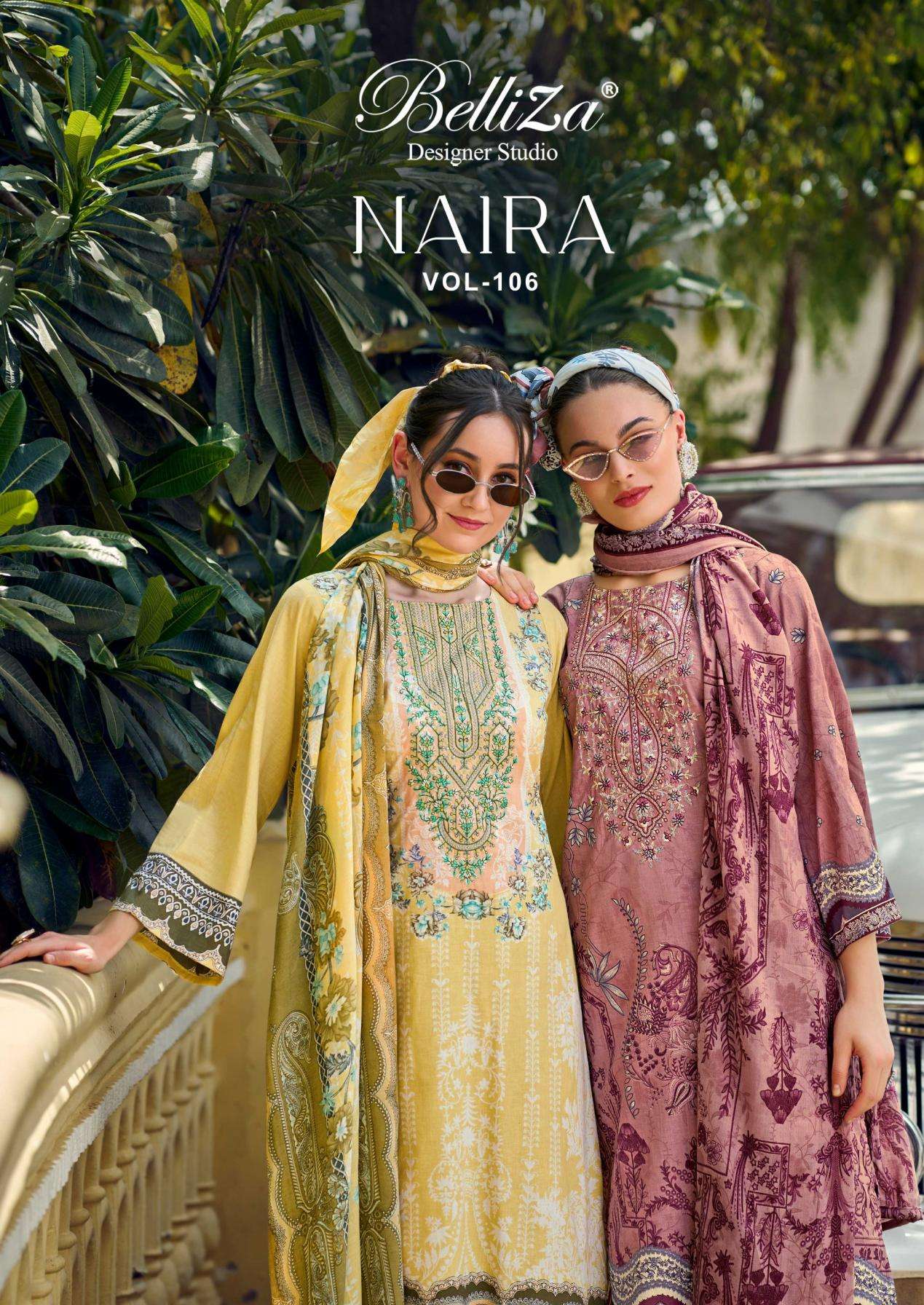 belliza naira vol 106 series 848001-848008 pure cotton wholesale suit 