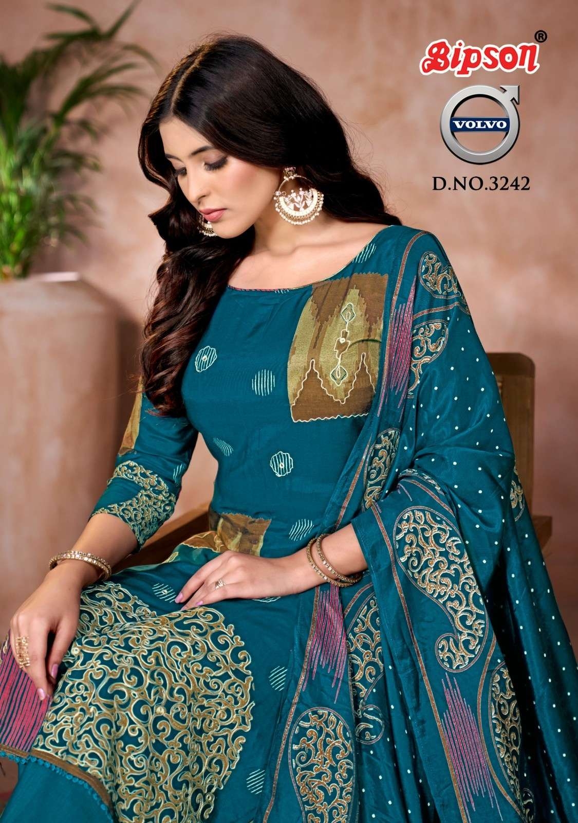 bipson prints volvo 3242 viscose muslin wholesale suit 