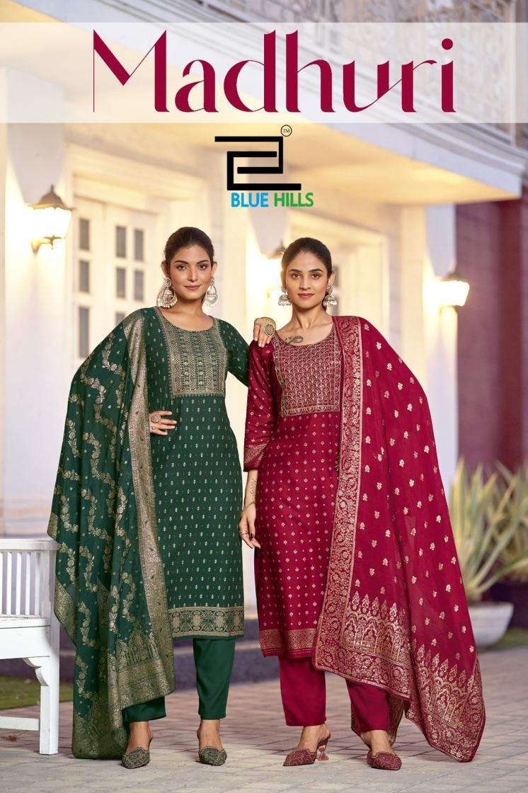 blue hills madhuri series 1001-1008 rayon wholesale suit 