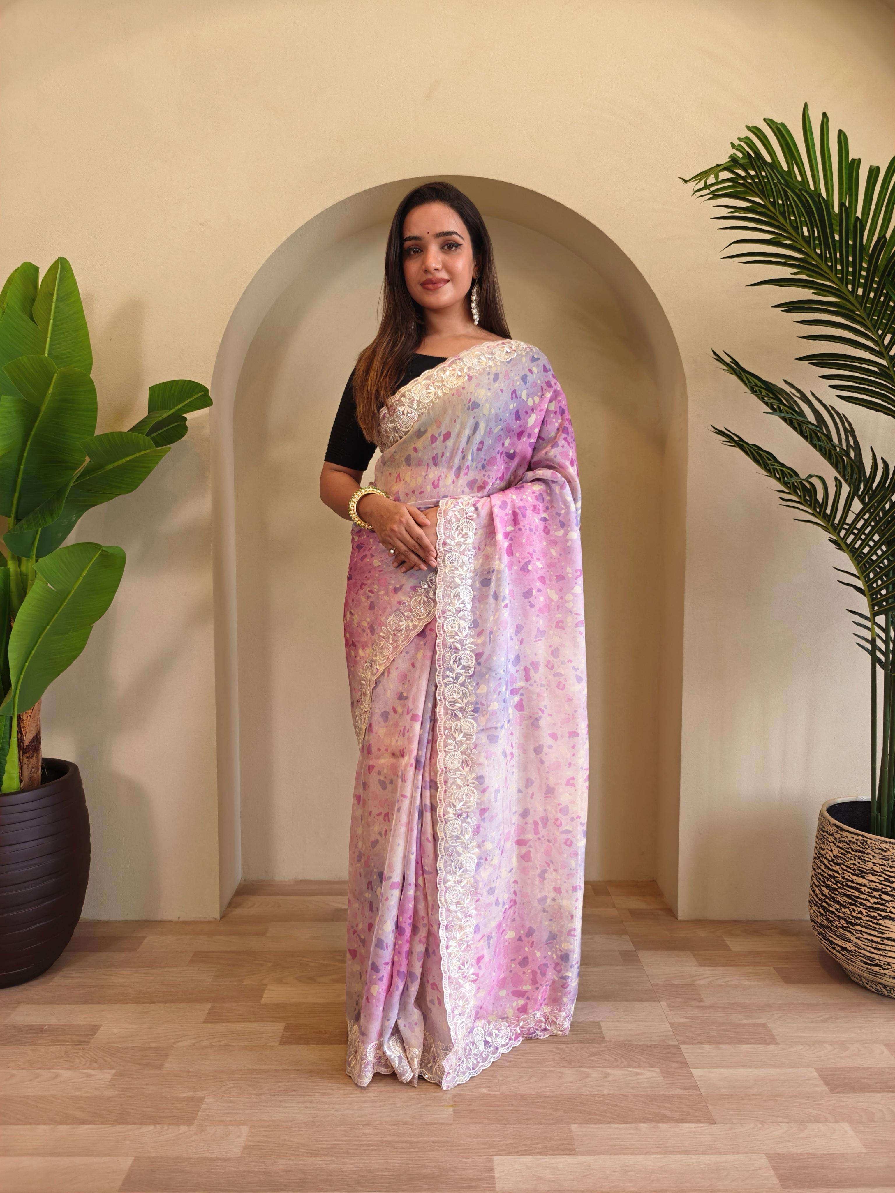BT-53 Sapna Hand crafted magicgold organza sarees 