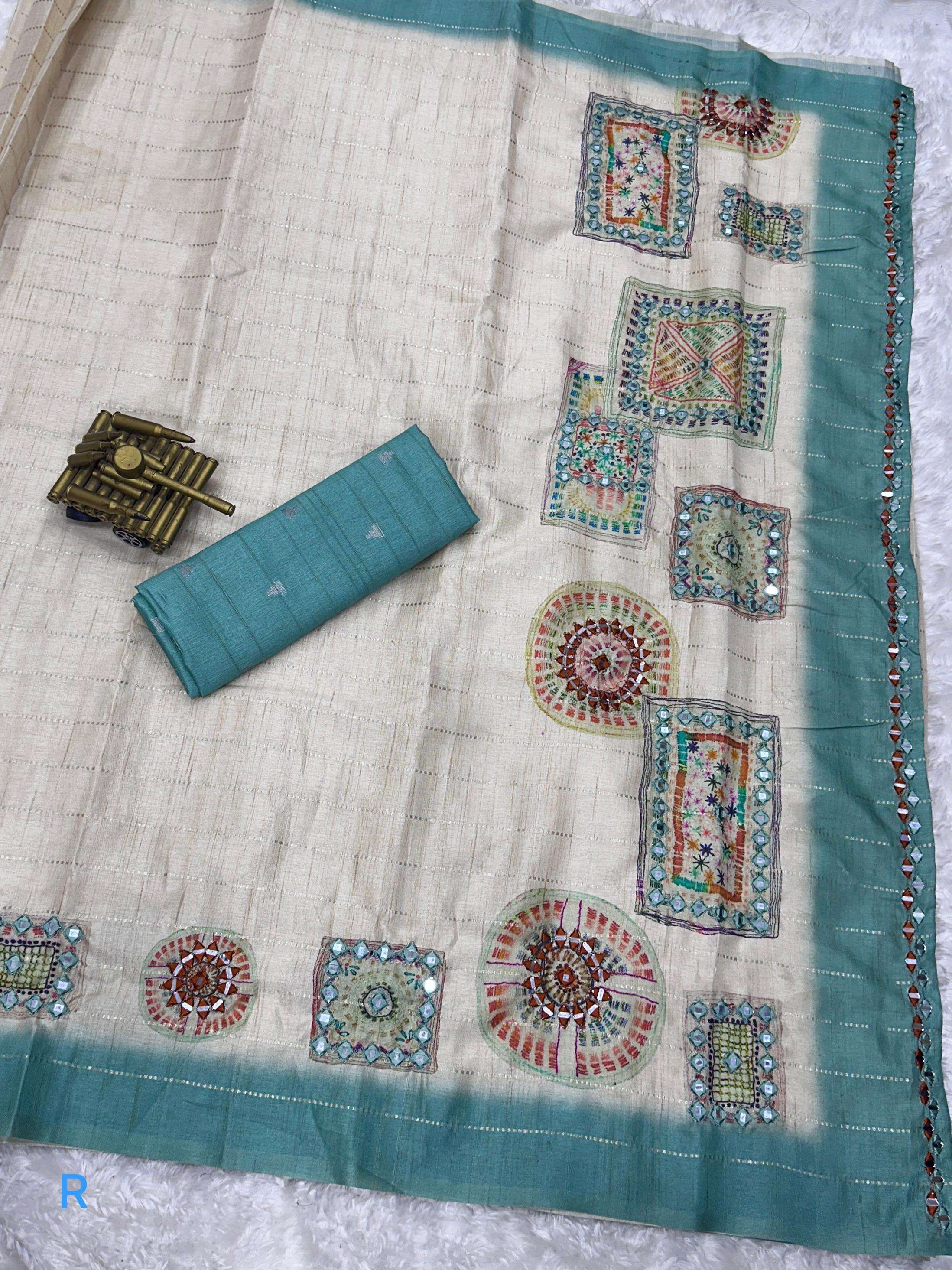 BT-56 Meera A batik printed pure tusser cotton wholesale saree
