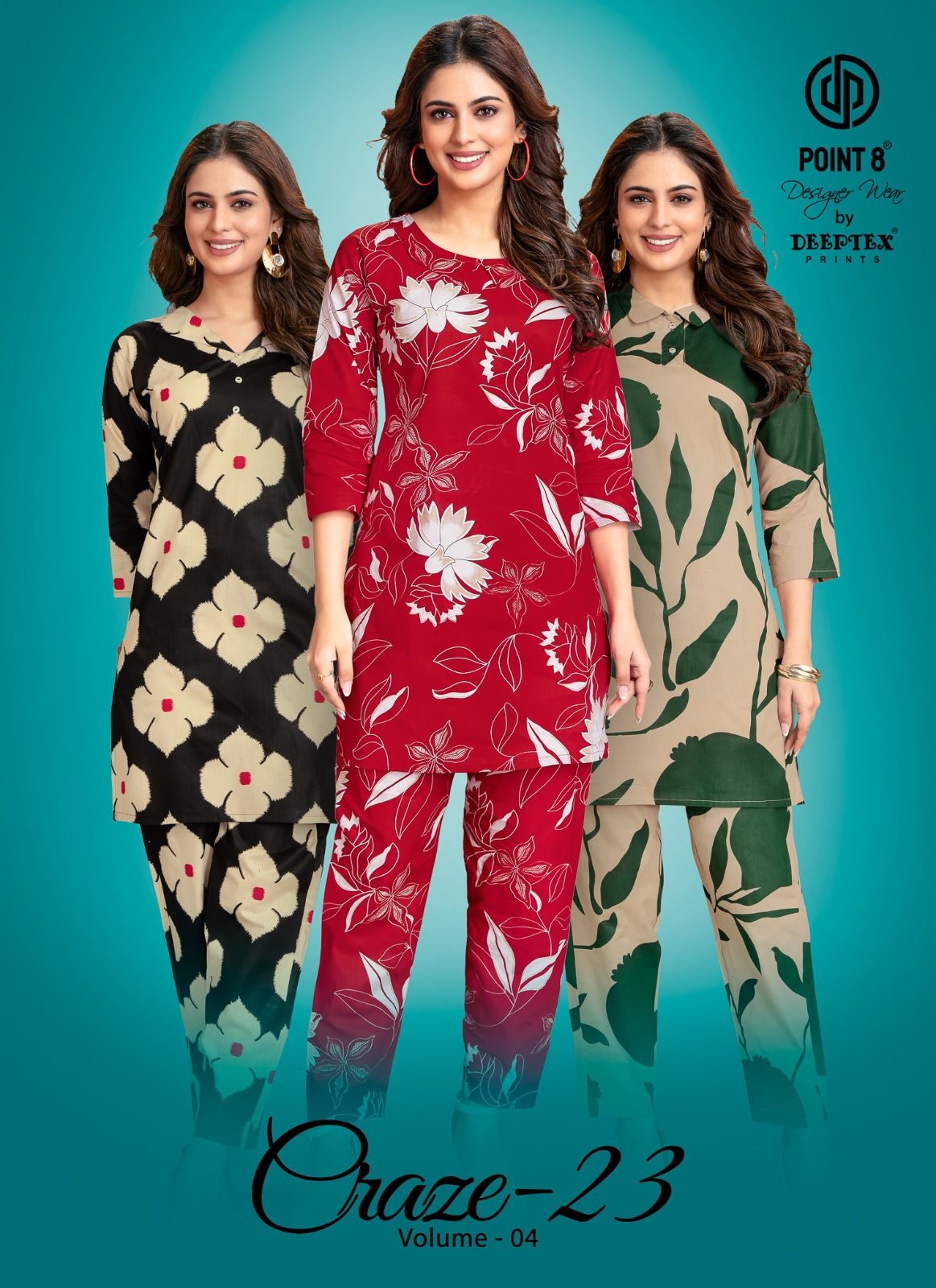 Deeptex Craze23 Vol-4 series 4001-4010 Cotton wholesale co-ord sets