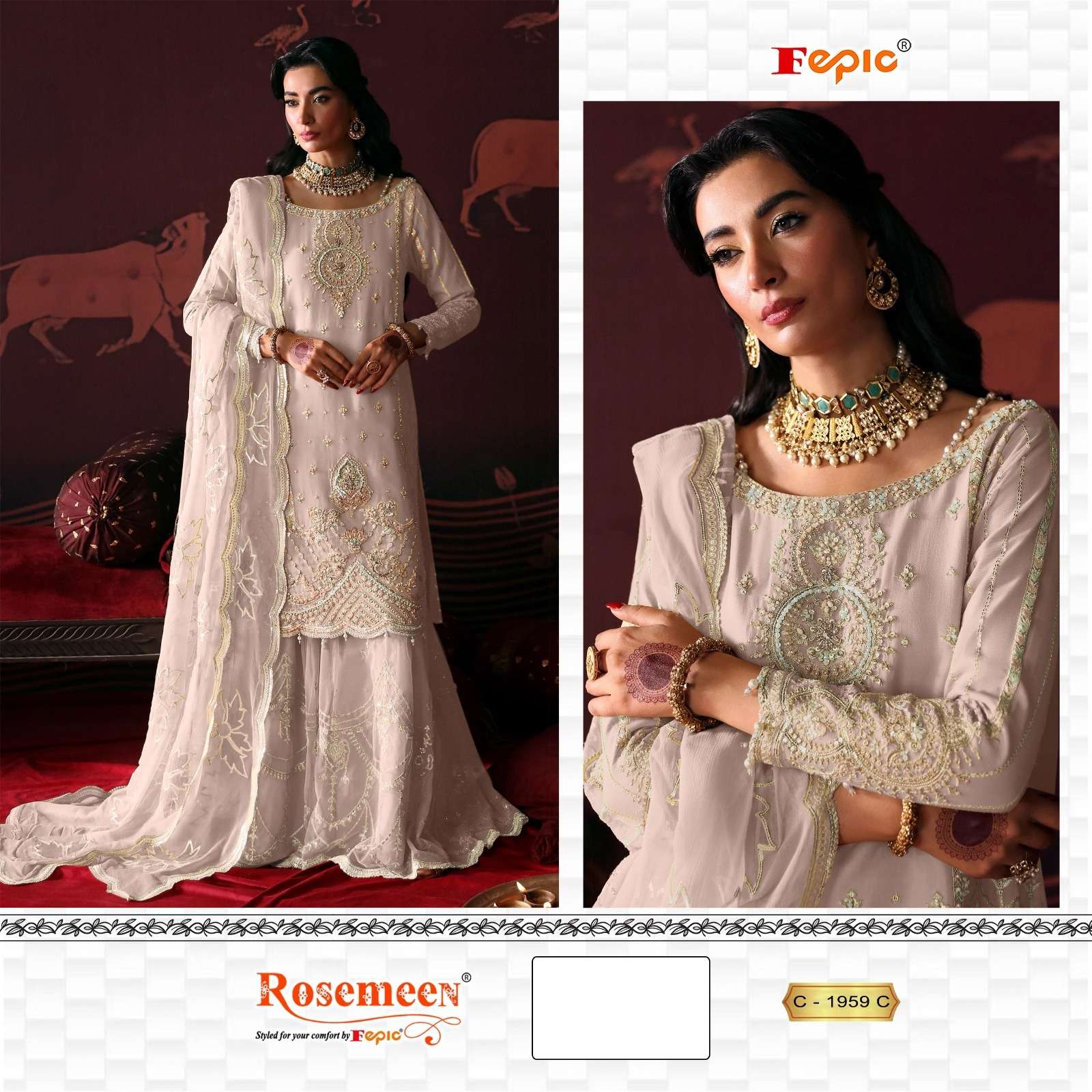 FEPIC ROSEMEEN 1959 ORGANZA wholesale suit 
