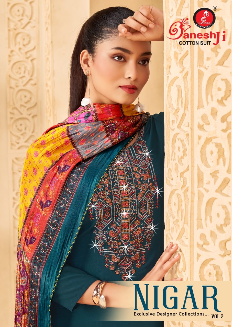 Ganeshji Nigar Vol-02 series 2001-2008 Pure Reyon Slub wholesale suit 