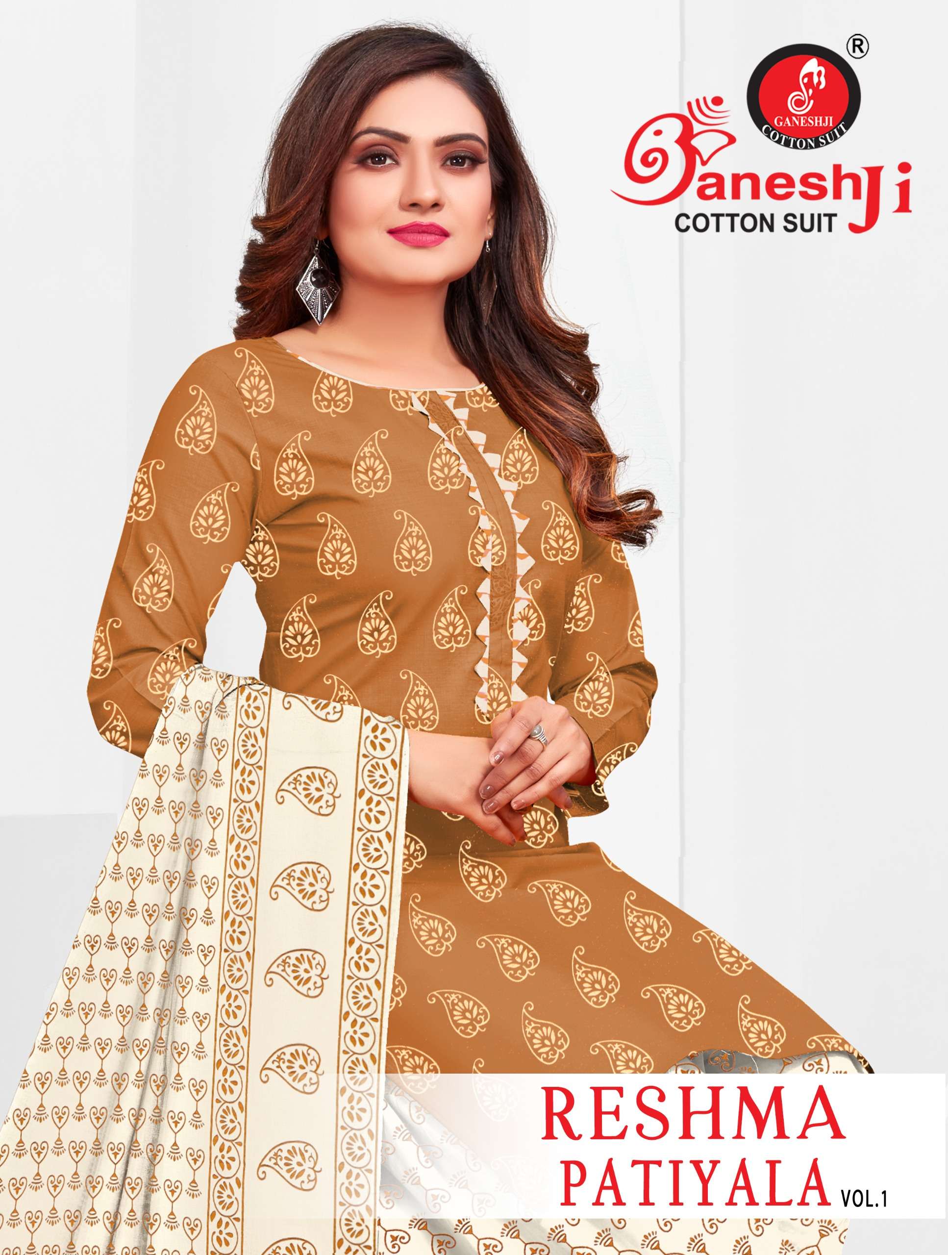 Ganeshji Reshma Patiyala Vol-01 series 1001-1008 Heavy Soft Cotton wholesale suit 