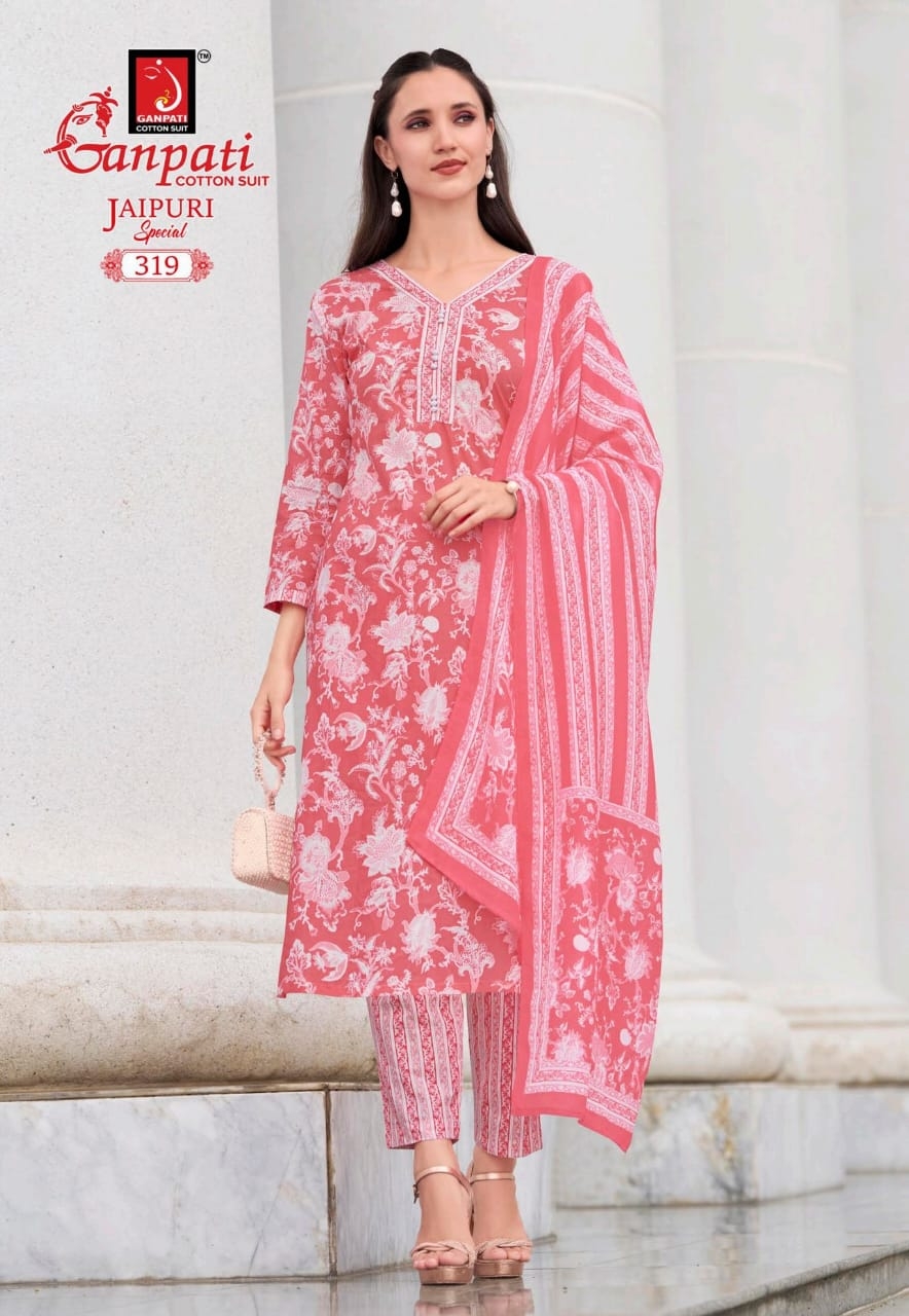 Ganpati Jaipuri Special Vol-15 series 311-325 Heavy Cotton wholesale suit 