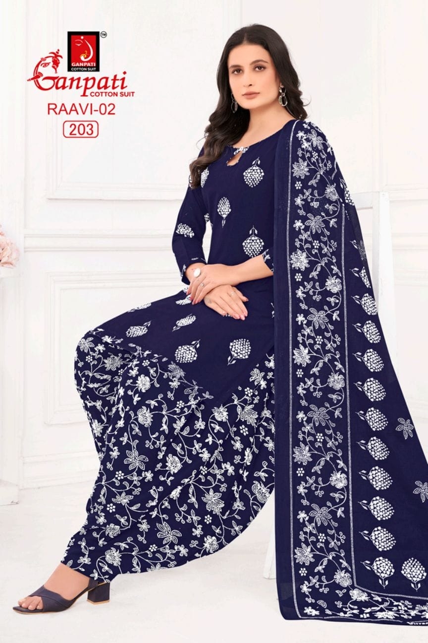 Ganpati Raavi Vol-02 series 201-206 Heavy Cotton wholesale suit 