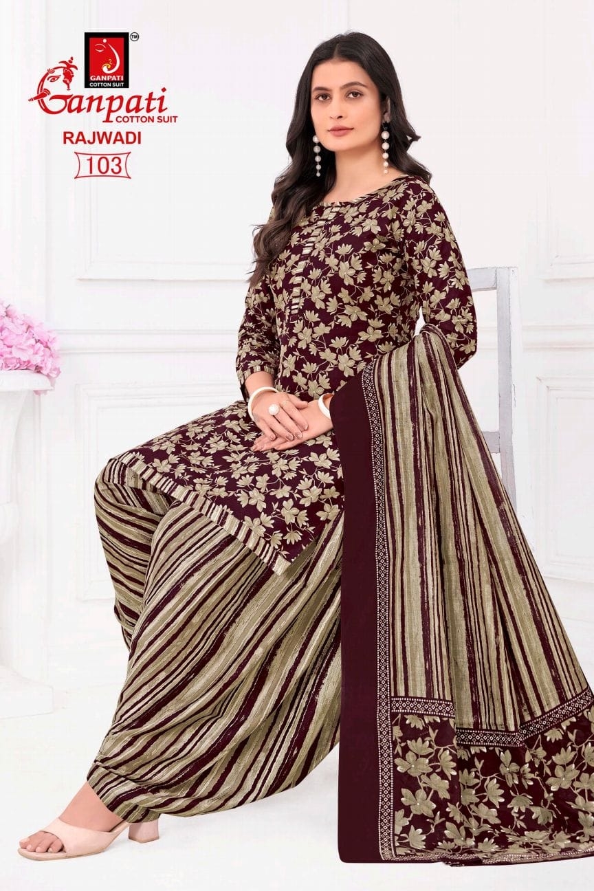 Ganpati Rajwadi Vol-01 series 101-106 Cotton wholesale suit 