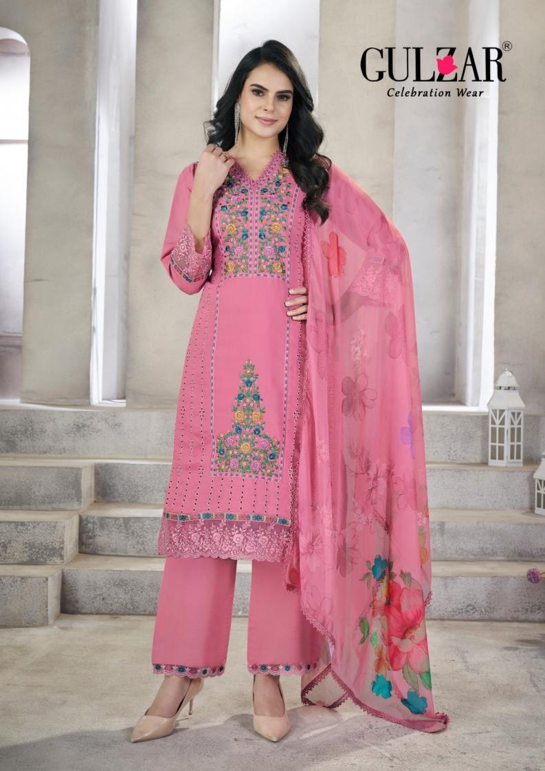 gulzar zohra series 2111-2116 viscose roman silk wholesale suit 