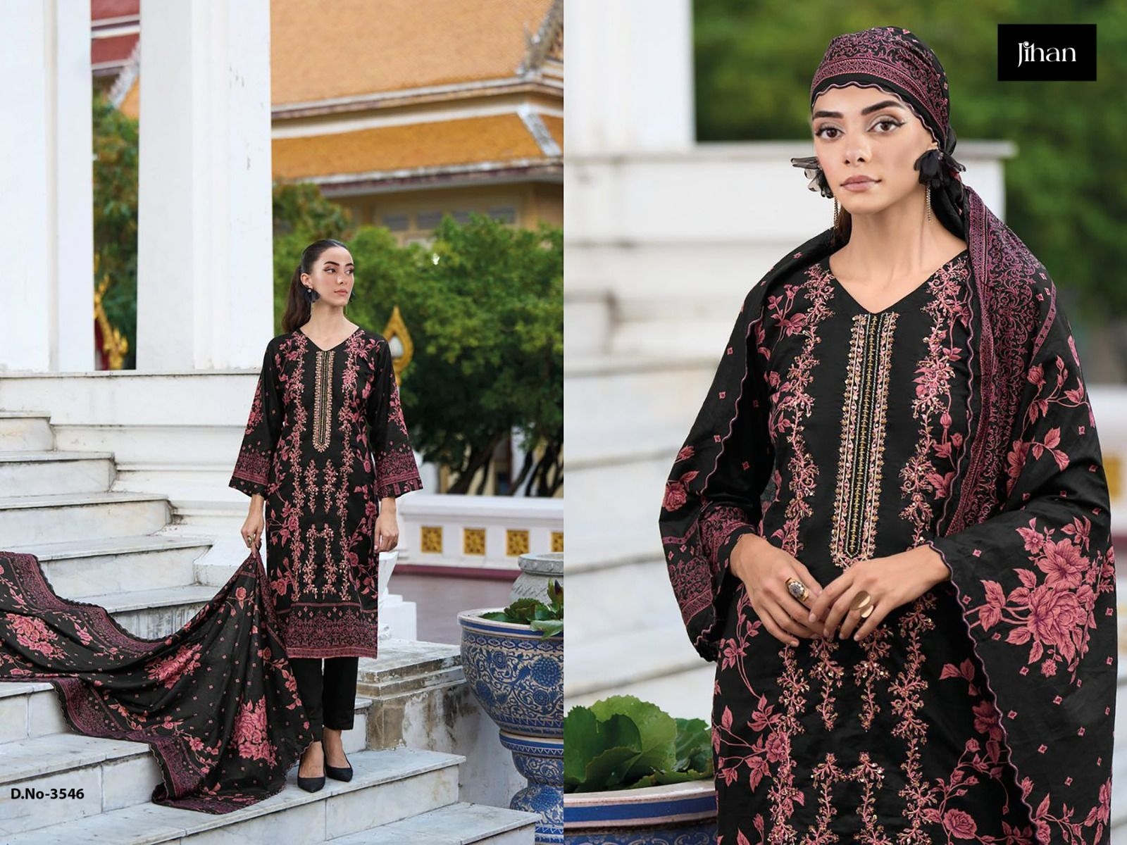 JIHAN SAHNAZ SELF EMBROIDERED COLLECTION Super Self havy wholesale suit 