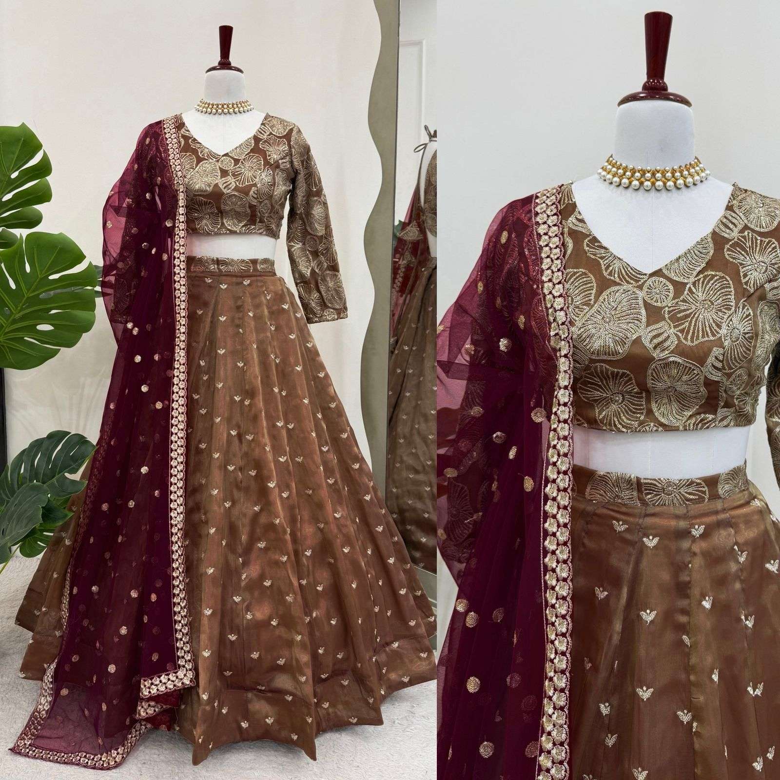 JINAAM-346 Jimi choo Thread with Sequnce wholesale lehenga