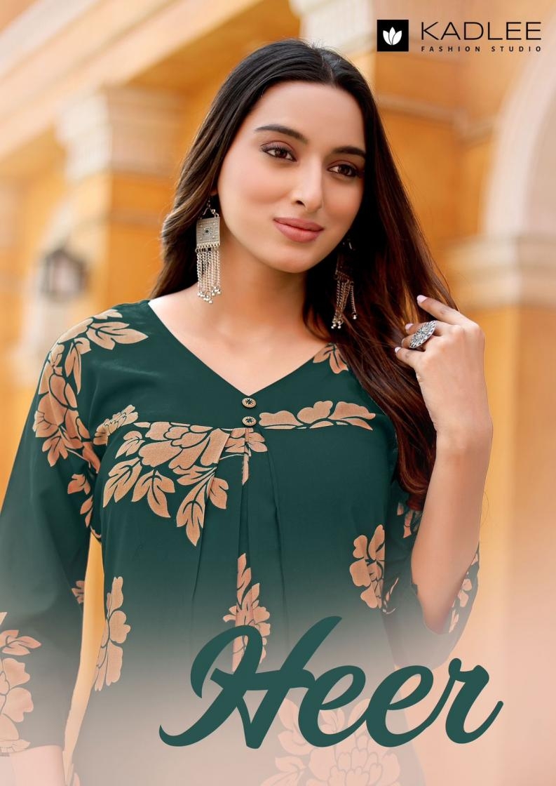 kadlee heer series 4001-4006  Rayon Print kurti with pant
