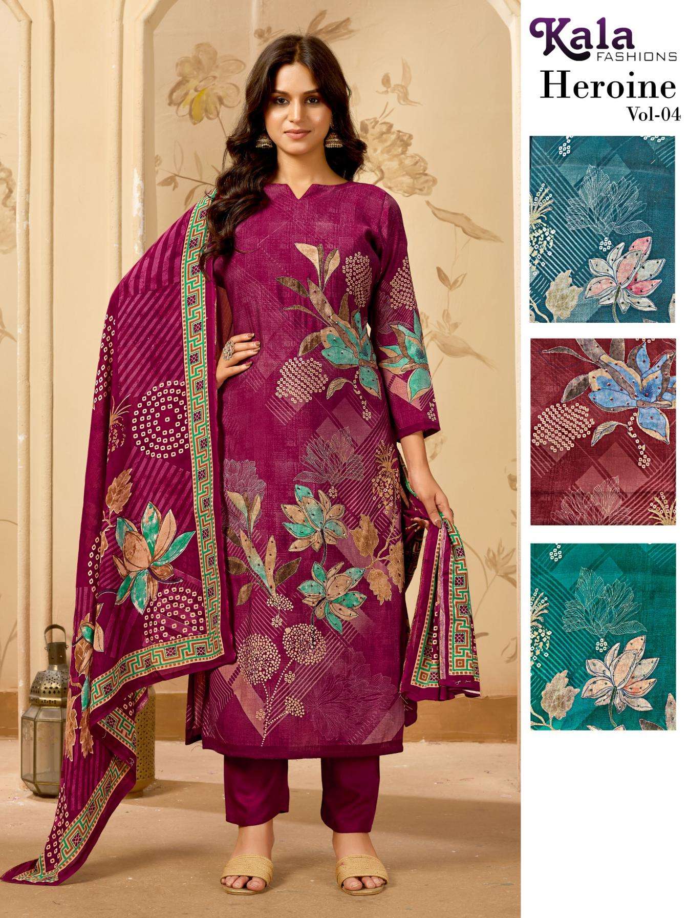 kala fashion heroine vol 4 model silk wholesale suit 