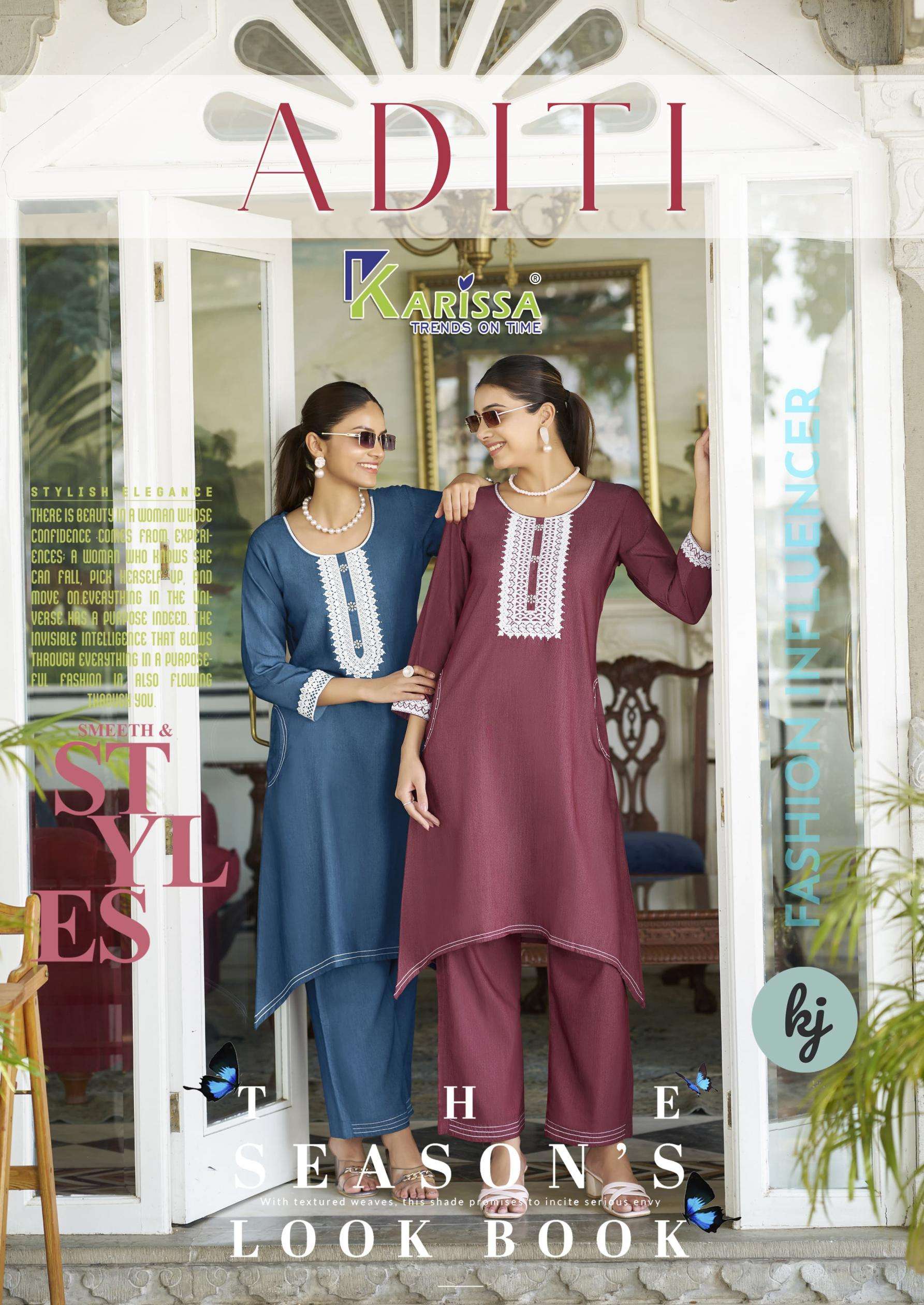 karissa aditi series 1001-1004 denim wholesale co-ord sets