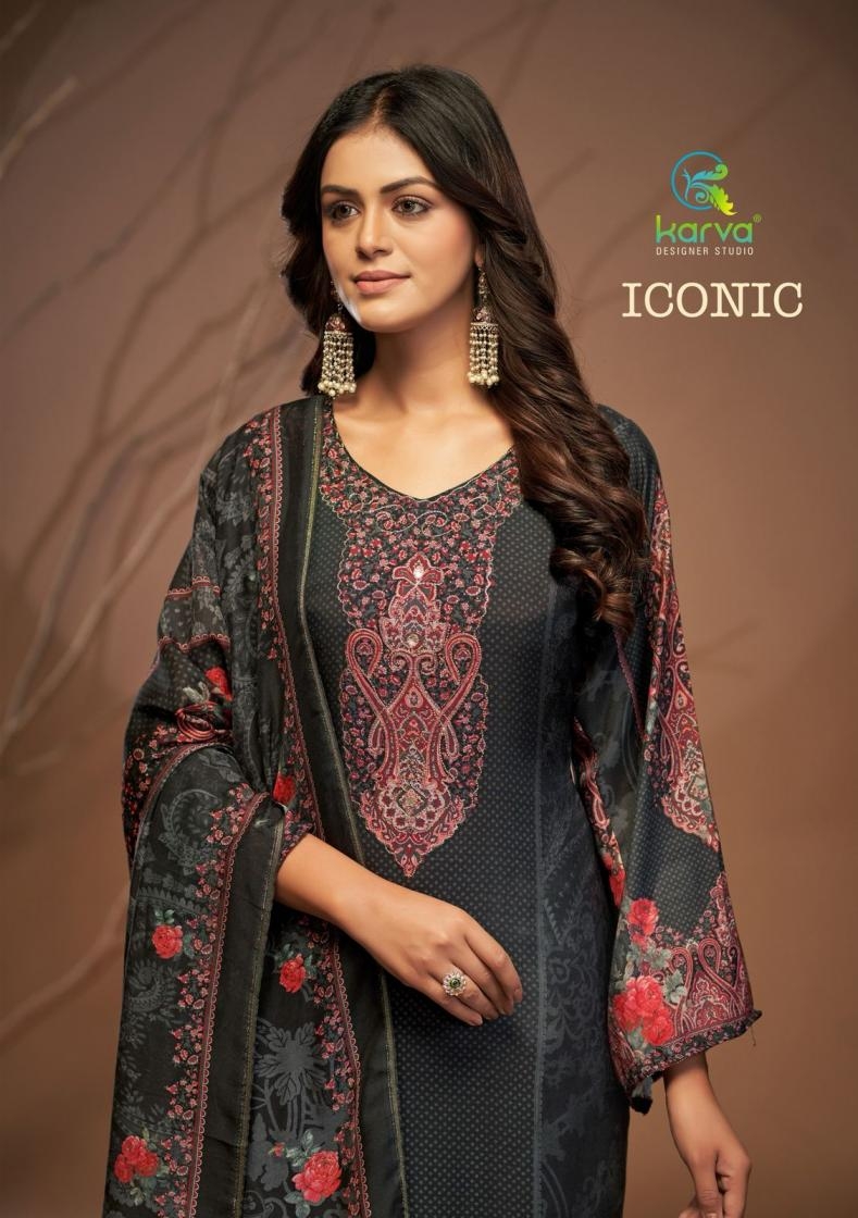 karva designer iconic series 01-04 viscose muslin wholesale suit