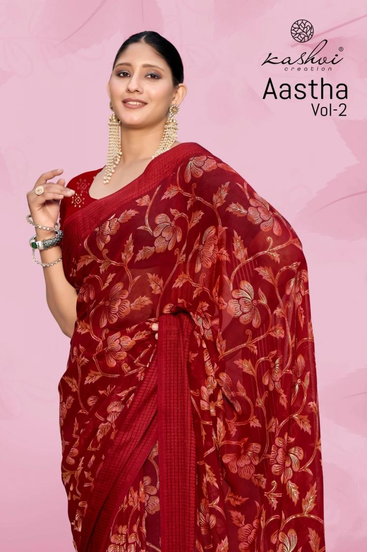 kashvi creation aastha vol 2 series 201-208 georgtette wholesale saree